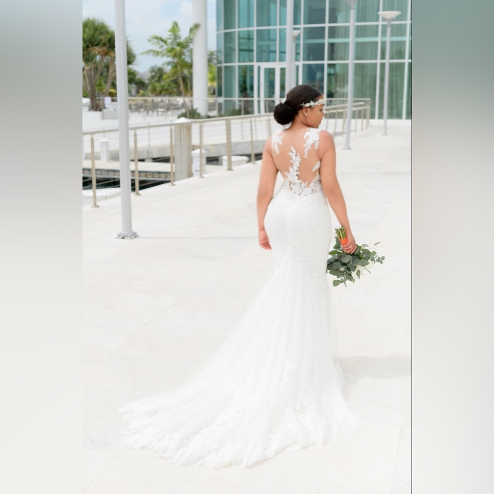 Mermaid Pronovias Wedding Dress w/ Veil